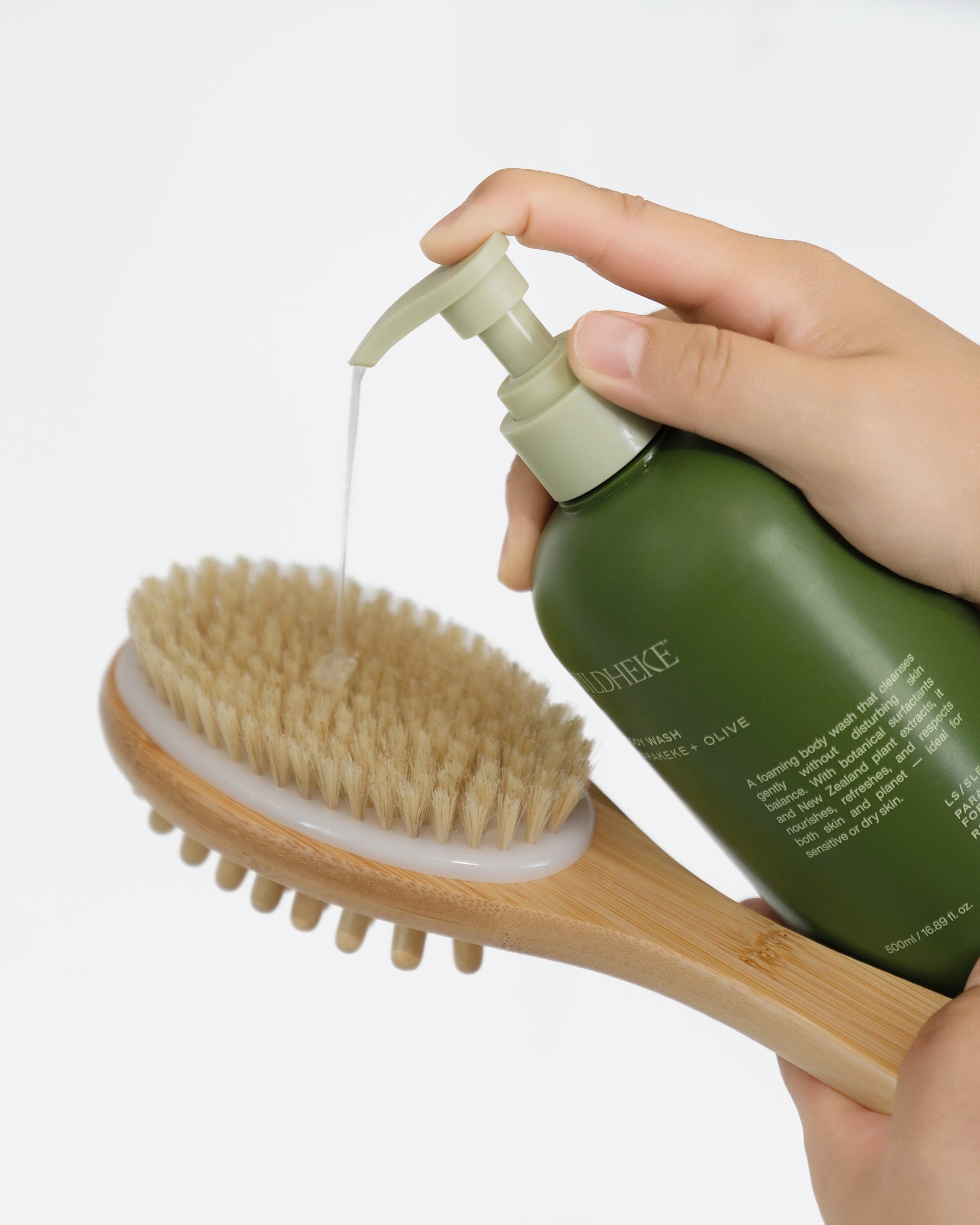 Wildheke plant-based body wash with Harakeke and Olive for gentle daily cleansing